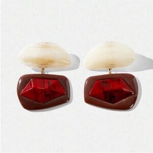 New! Zara Geometric Resin Statement Earrings (1028) NWOT